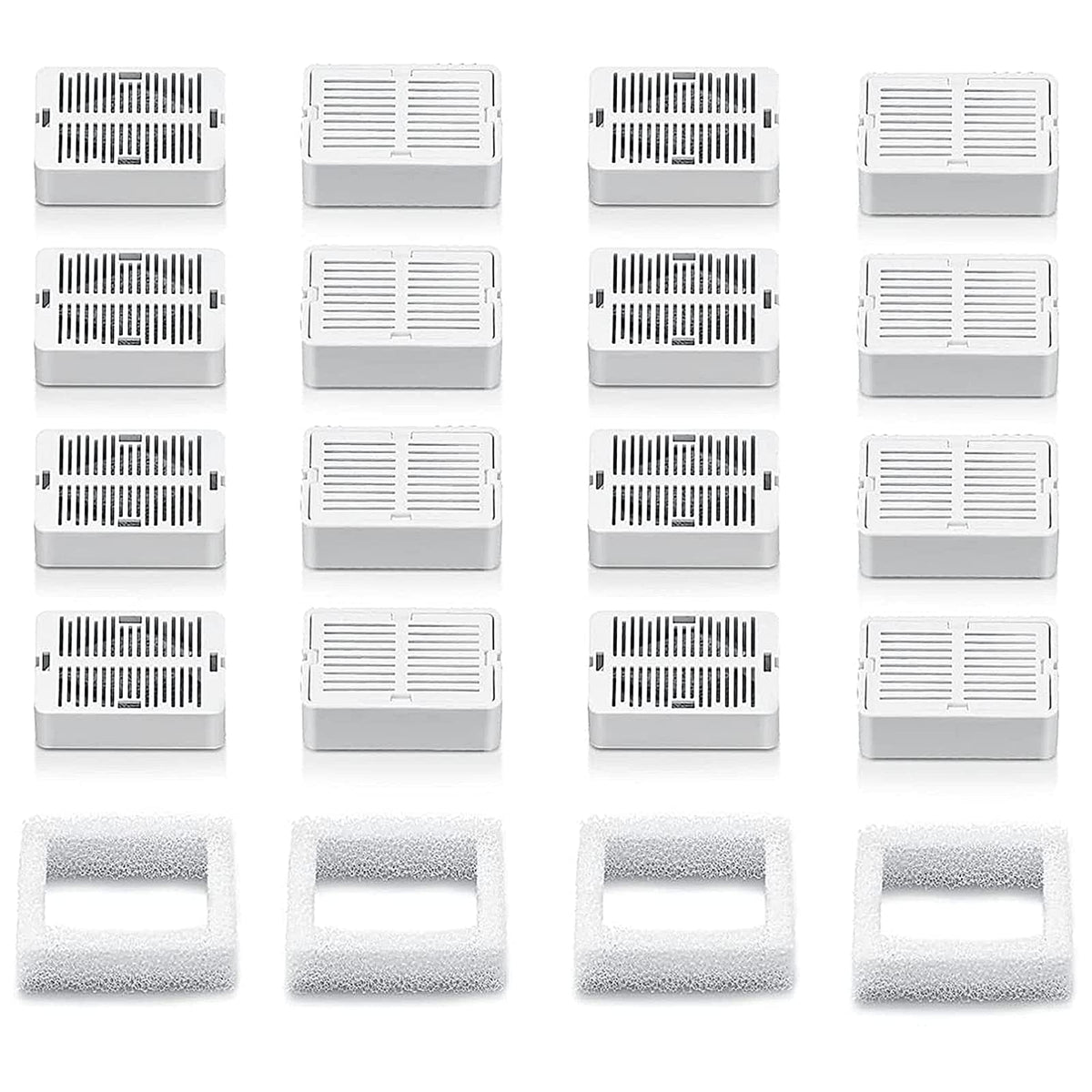 16 Pack Cat Water Fountain Filter with 4 Foam