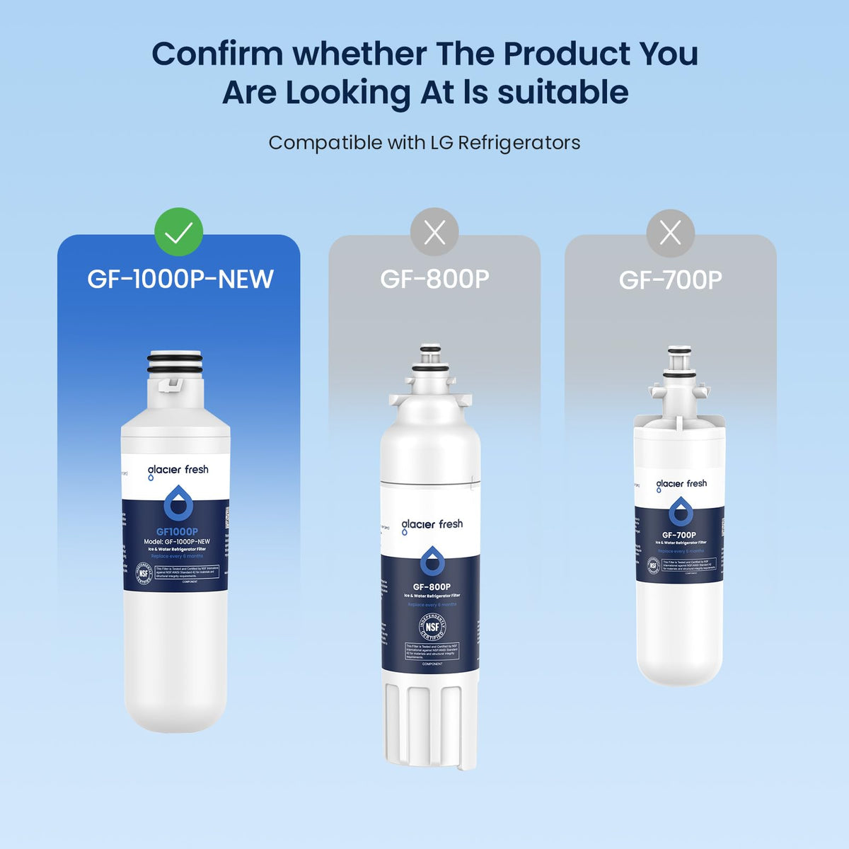 Water Filter LT1000PC Replacement for LG Refrigerator (Refrigerator Water Filter / 4 Count (Pack of 1))