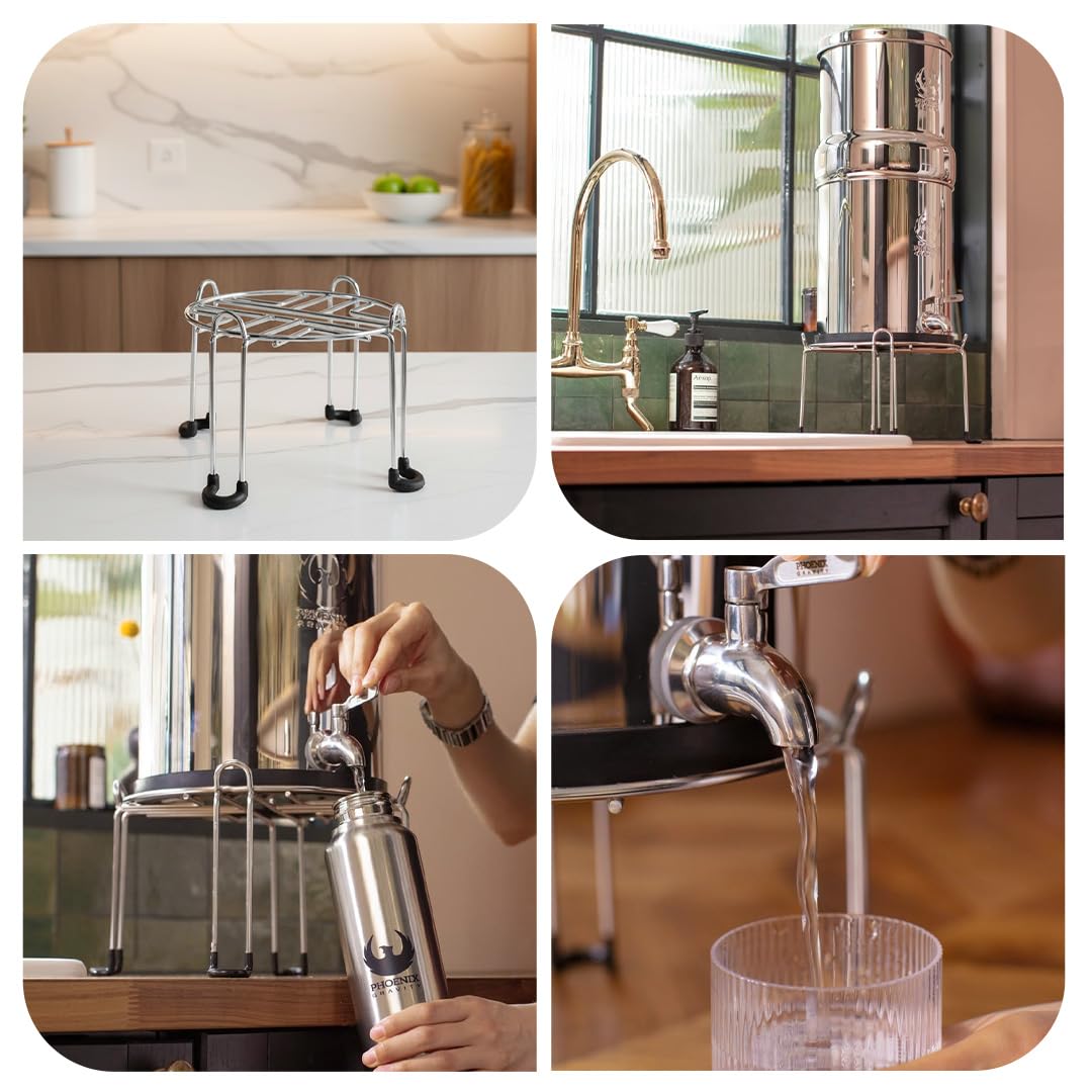 1.5G Water Filter System with Steel Stand & Fluoride Filter (1.5 gallons / Fluoride System with Steel Stand)