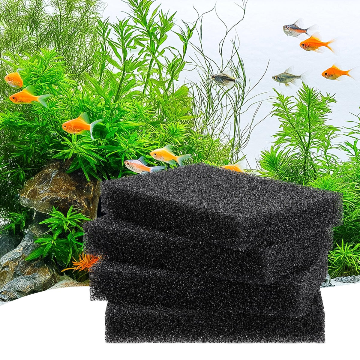 Aquarium Sponge Filter Pad (5.9*3.9*1 inch/4pcs)