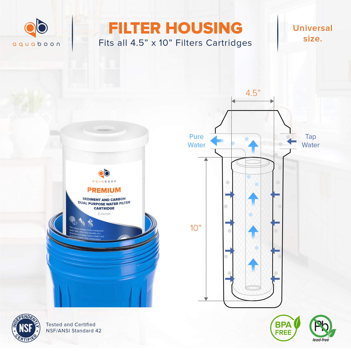 5 Micron 10 x 4.5 Whole House Water Filter Replacement Cartridge