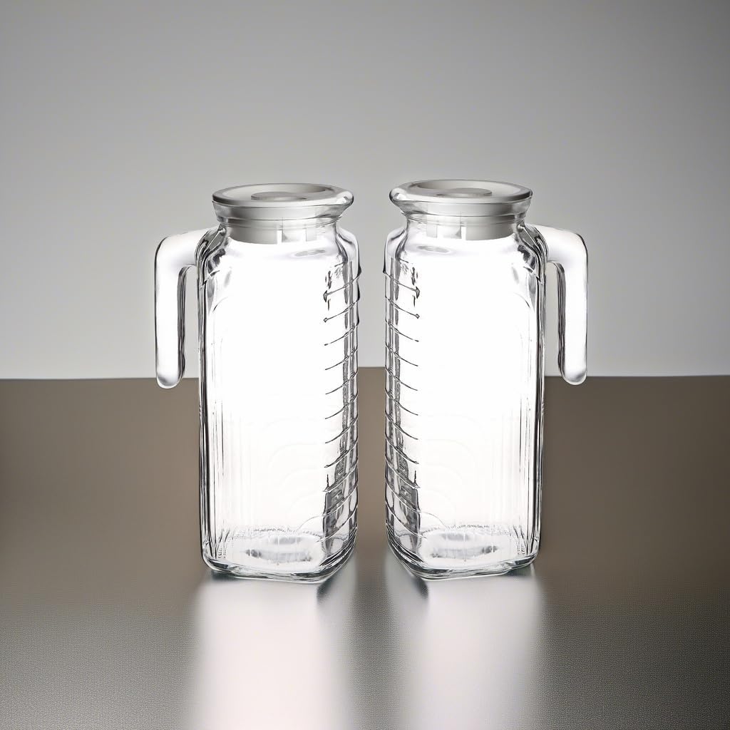 Gelo Set of 2 Glass pitchers (White)