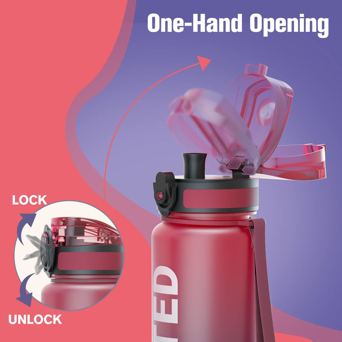 Water Bottle 32oz (Dark Rainbow / 1 L)