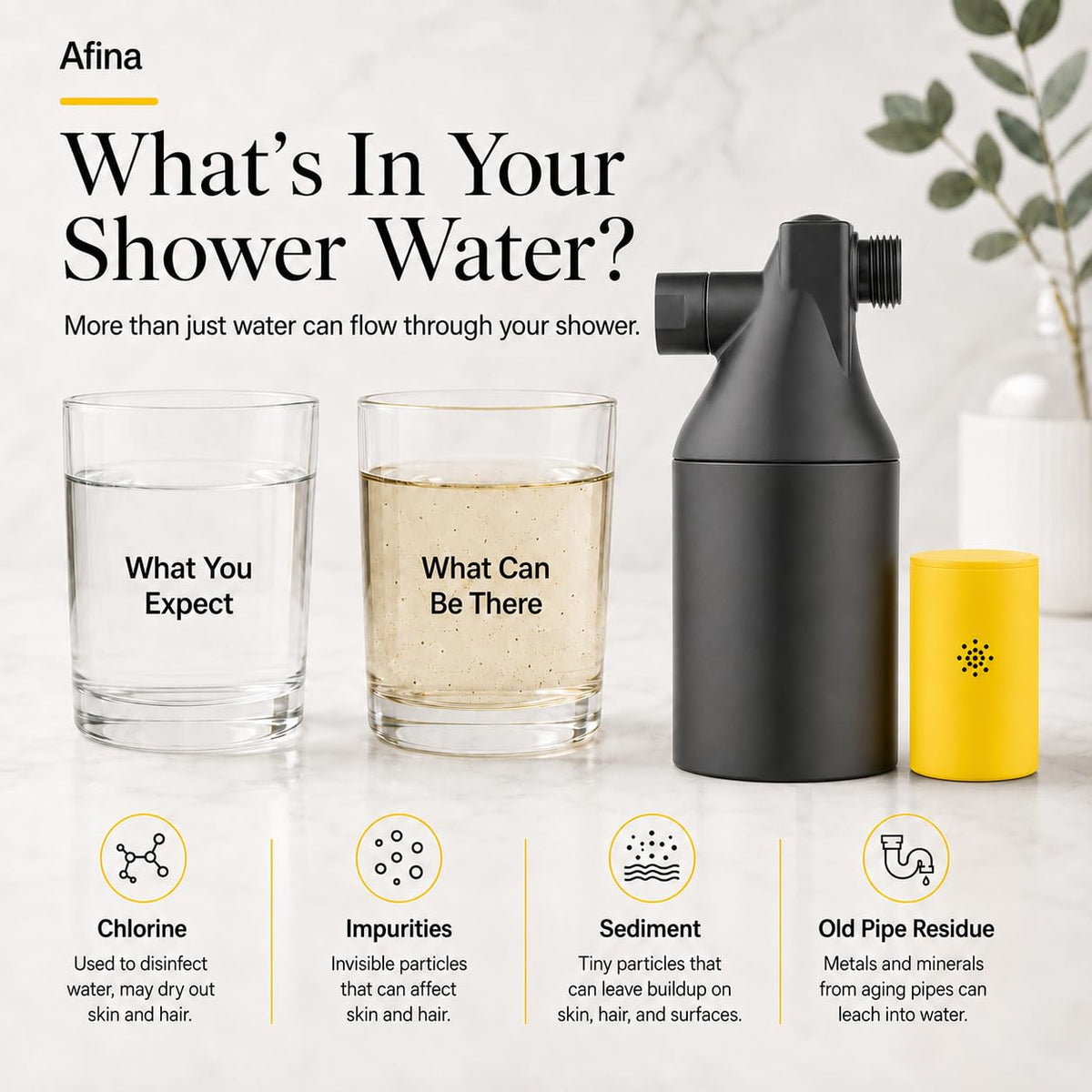 Black High Pressure Revitalizing Shower Filter (Black)