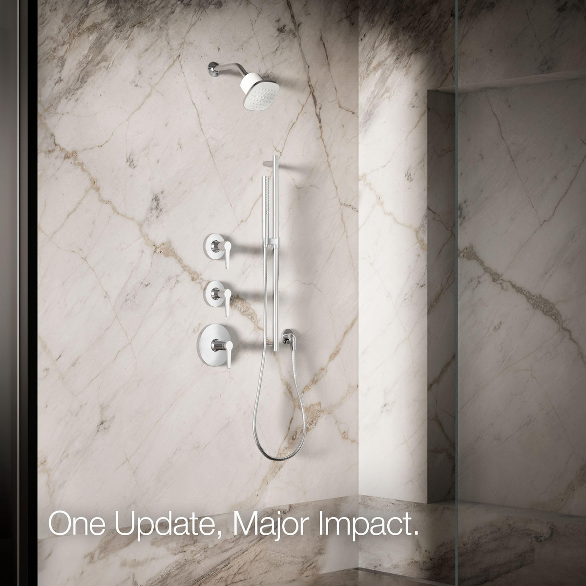 37722-G-CP Cinq Square Single-Function Filtered Showerhead, Five-Layer Filtration, 1.75 GPM, Contemporary Design, Easy to Clean, Polished Chrome (1.75 GPM / Square / Polished Chrome)