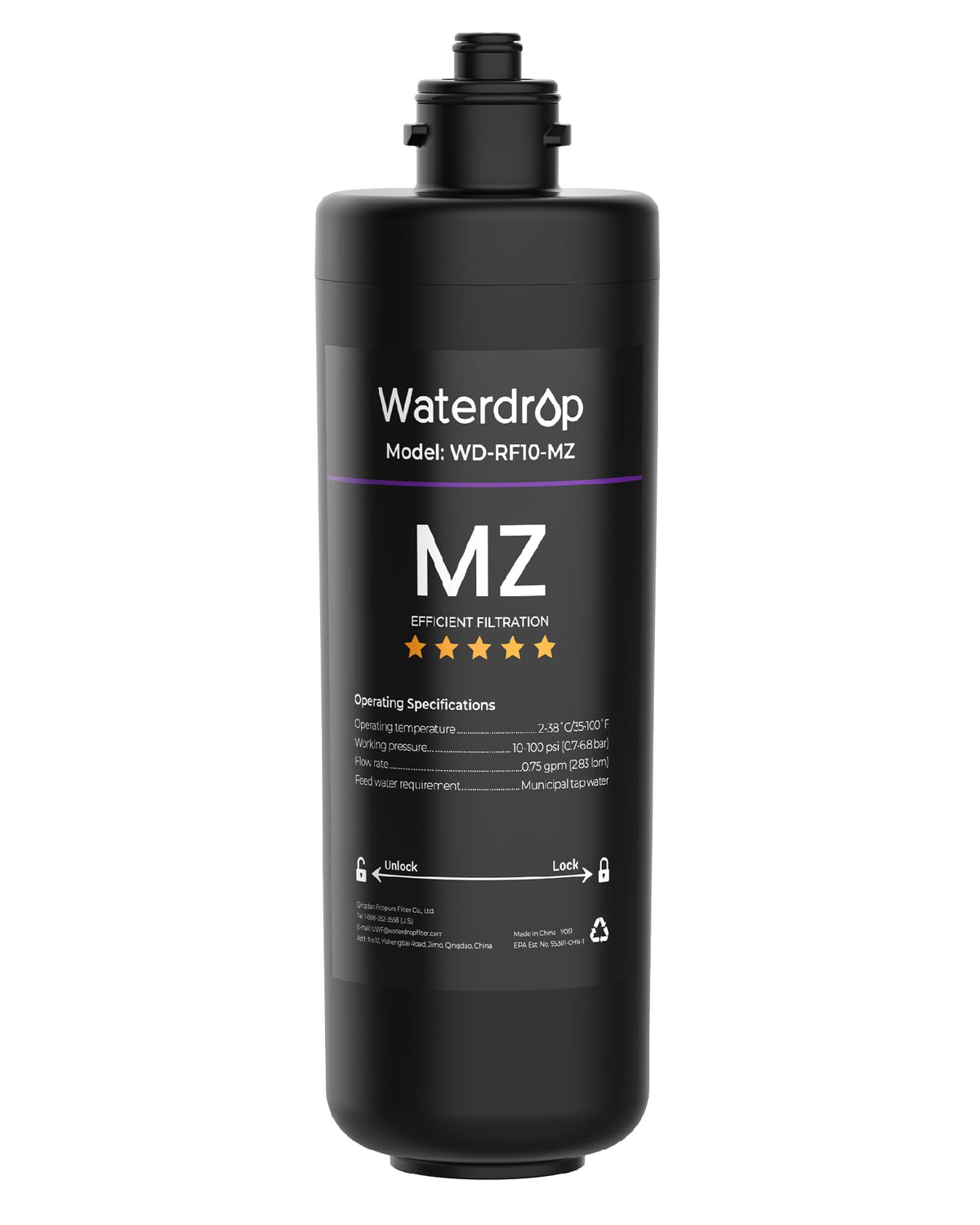 RF10 MZ Water Filter Replacement for Waterdrop 10UB (Dark-Remineralization)