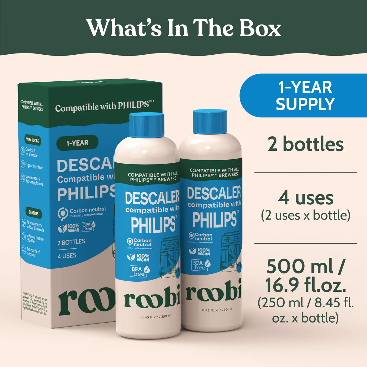 Philips Compatible Descaling Solution & Cleaner (Descaling Solution)