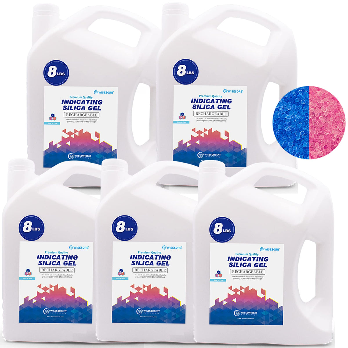 Net Weight 40LBS] Blue Indicating Silica Gel Beads Desiccants (40LBS)
