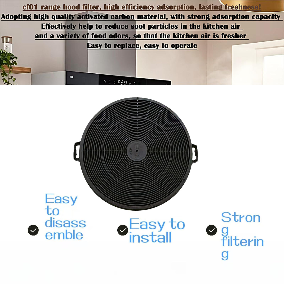 8 Pack CF1 Range Hood Carbon Filters Compatible for Zline KB