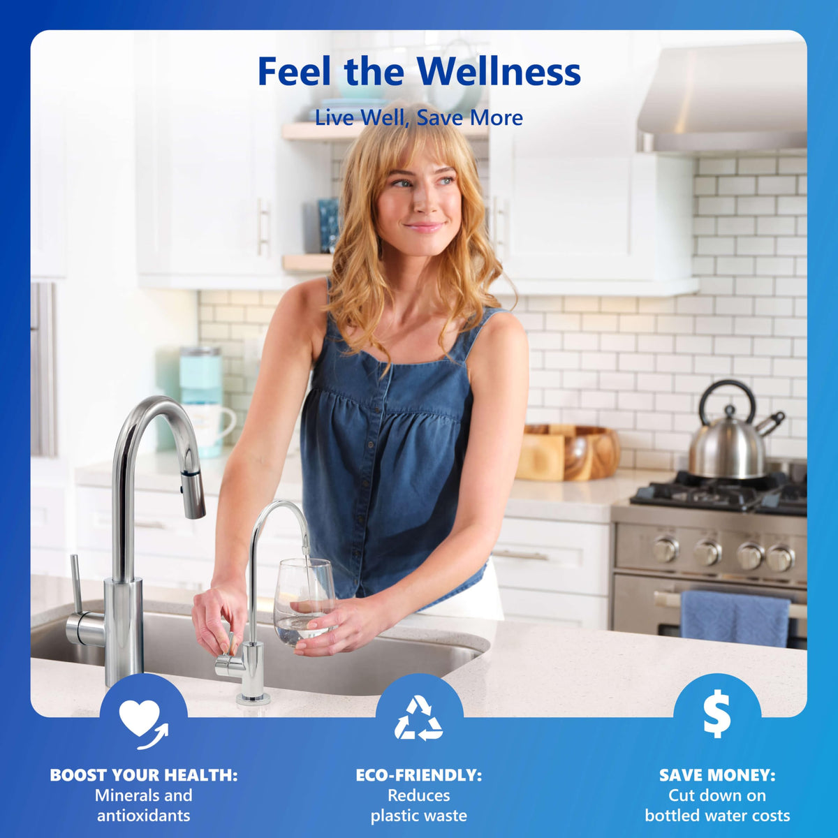 Reverse Osmosis Water Filter System (Osmosis + Minerals / Modern Chrome)