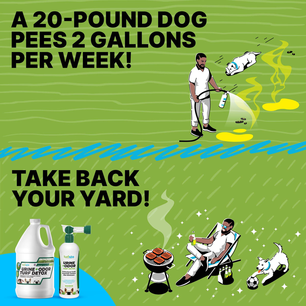 Urine & Odor Turf Detox Professional Enzyme Cleaner (32 oz Sprayer)