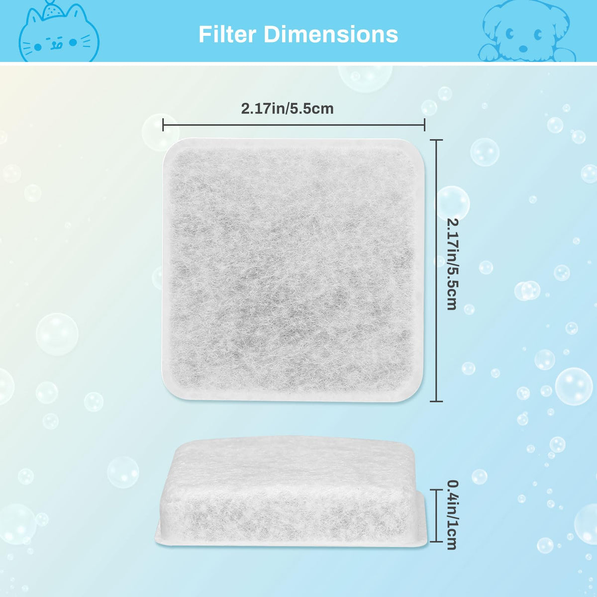 6 Pack Charcoal Replacement Filters for 0.5
