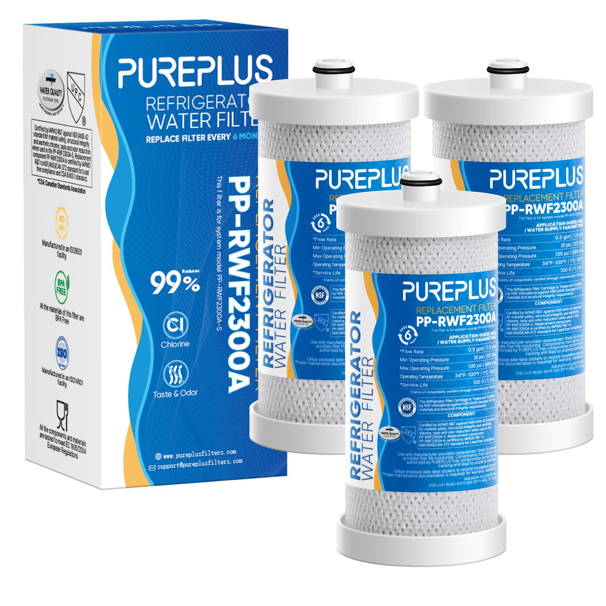 WF1CB Replacement for WFCB Refrigerator Water Filter 3Pack
