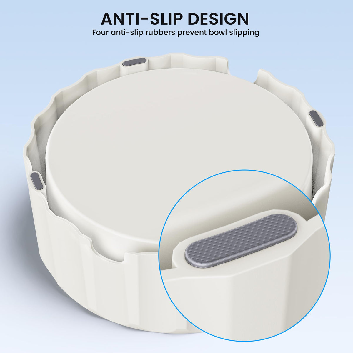 9.1" X 3.5" Dog Water Bowl No Spill 70oz (White)