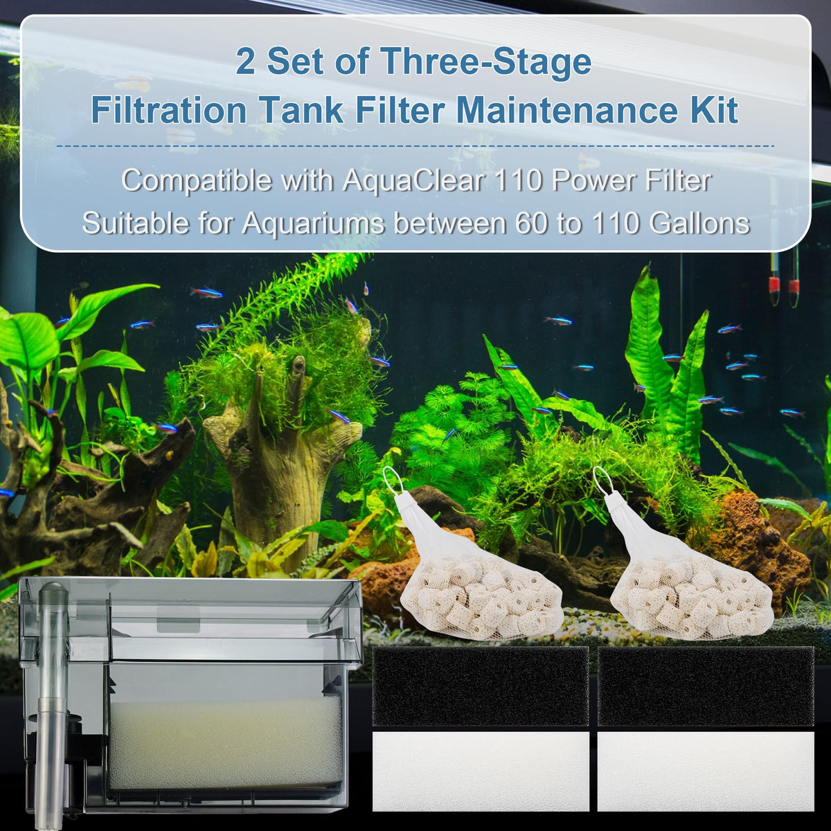3Stage Filtration Replace for Fluval AquaClear 110