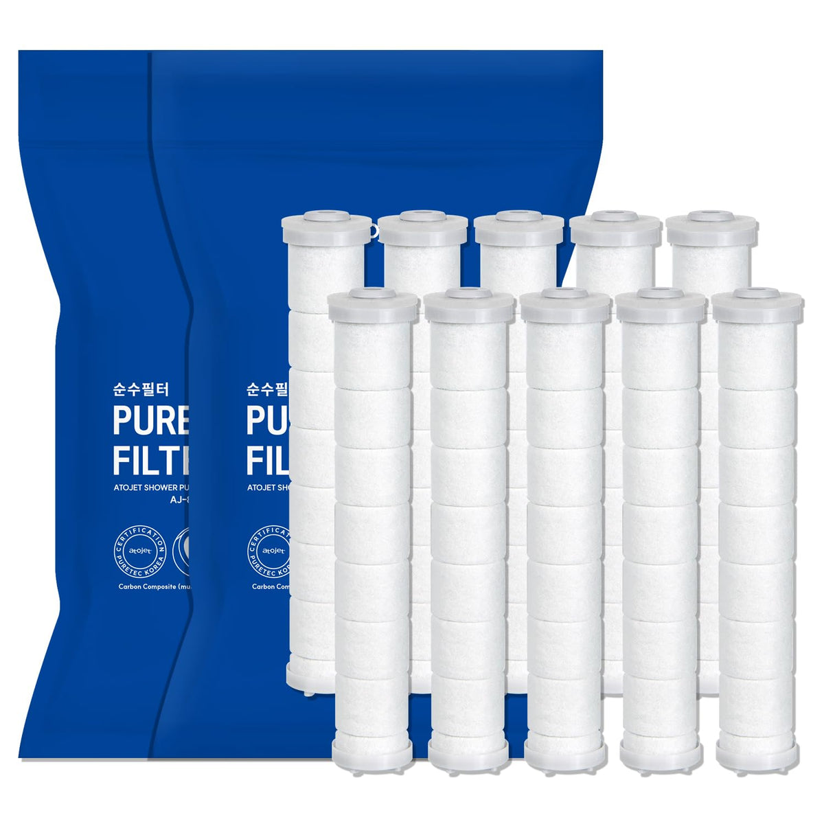 Showerhead Replacement Filters Inspired By Korea's Beauty Culture (Pure Carbon Filters (10 Pieces))