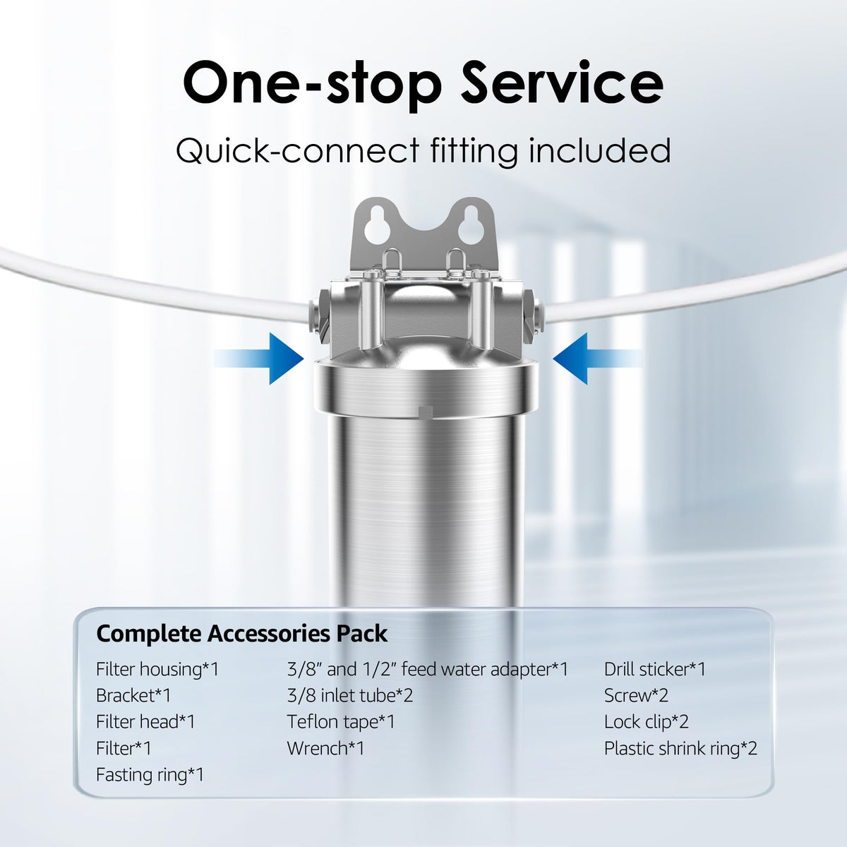 BS08 Under Sink Water Filtration System with Dedicated Faucet (1 Count (Pack of 1))