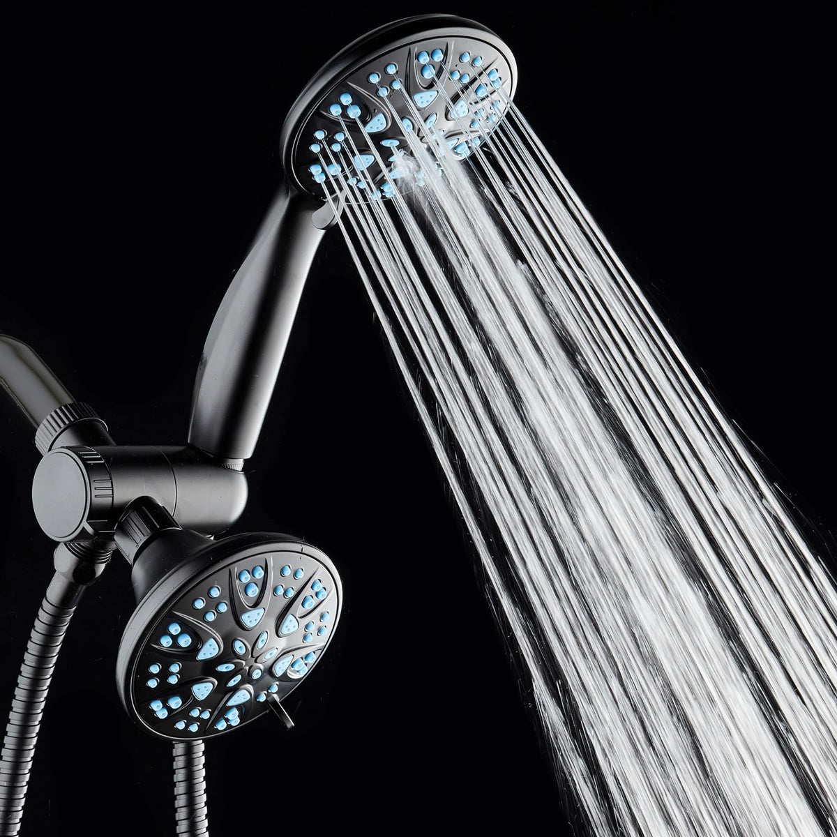 Antimicrobial (2.5 Gallons Per Minute / Matte Black / Aqua Blue Jets)
