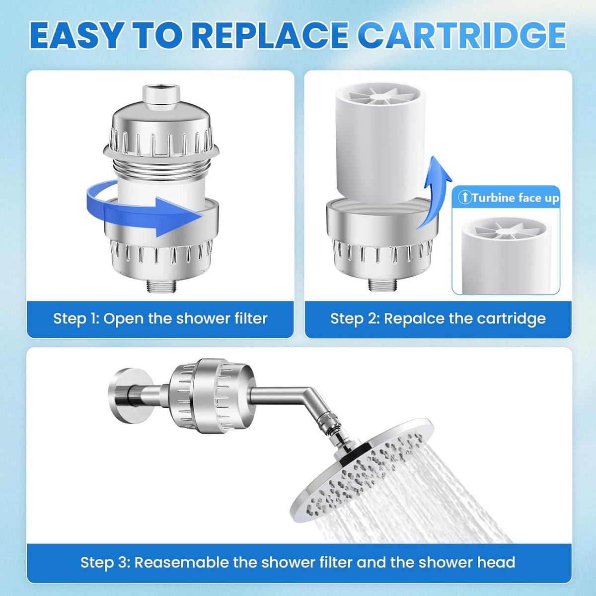 30 Stage Shower Filter Replacement Cartridges (White)