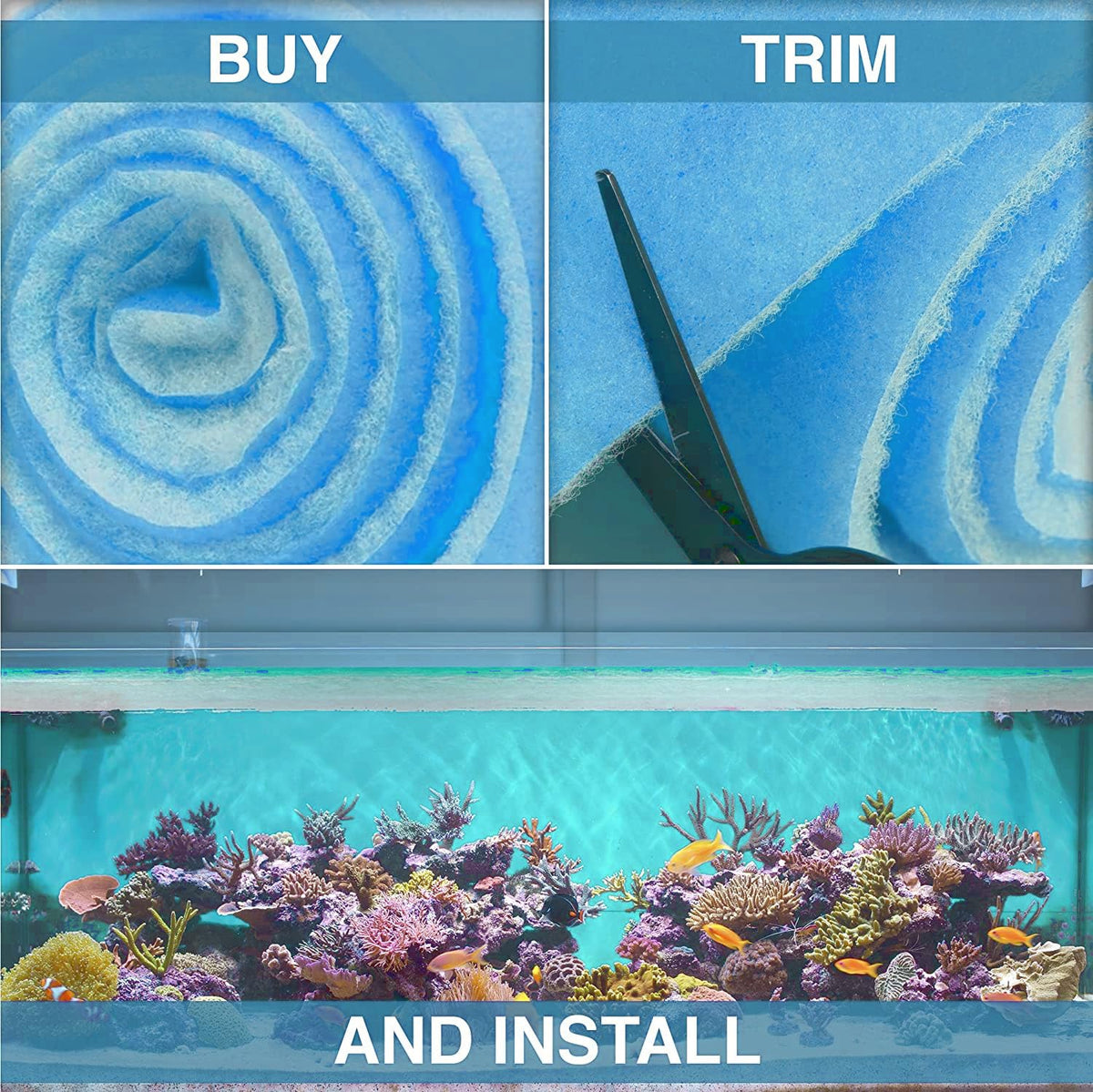 Big Kahuna Aquarium Filter Floss for Fish Tank Filters (30 feet)