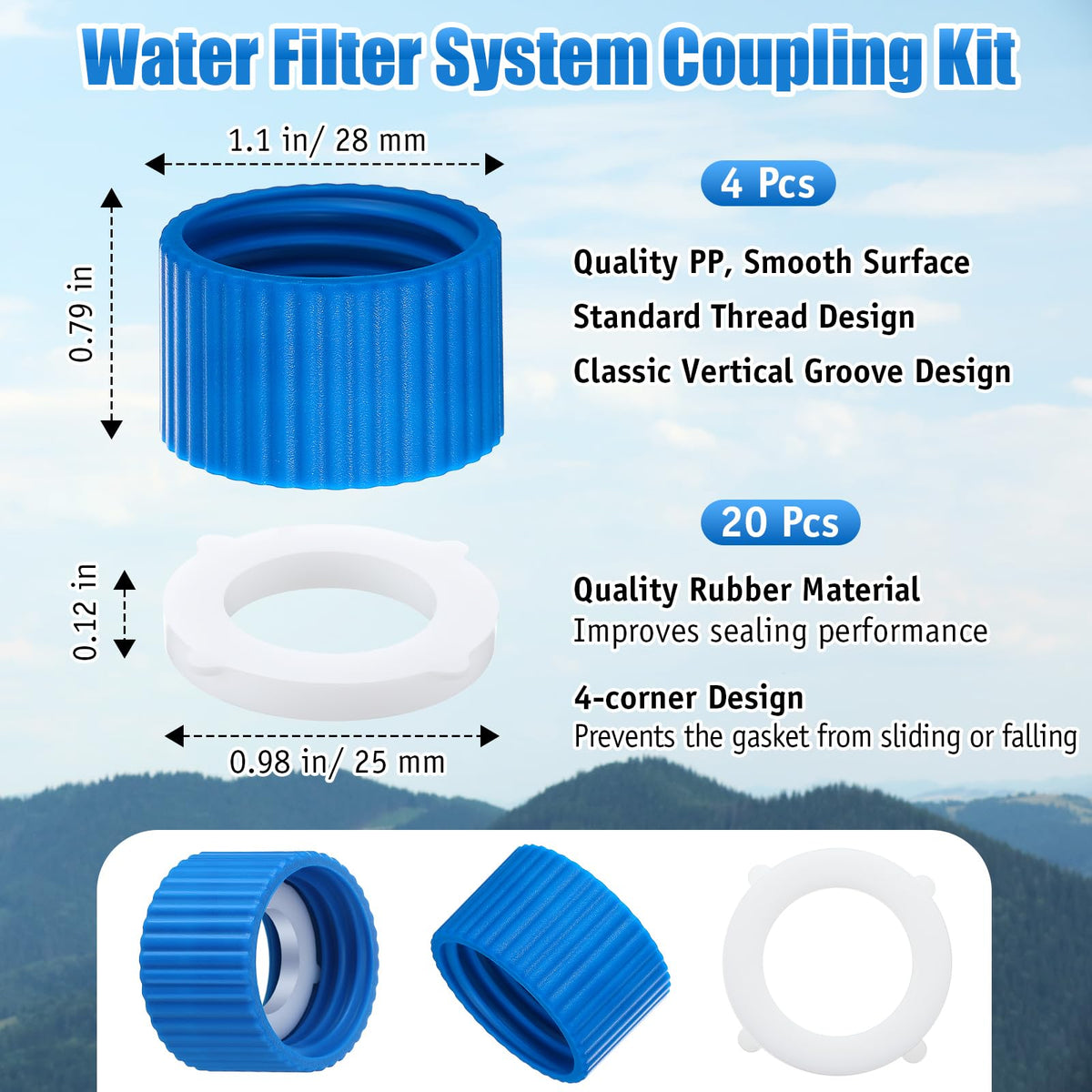 4 Pcs Water Filter Coupling Kit