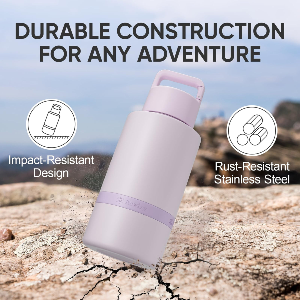 3 in 1 Insulated Dog Water Bottle with Detachable Bowls for Travel (Mauve / 32 Oz)