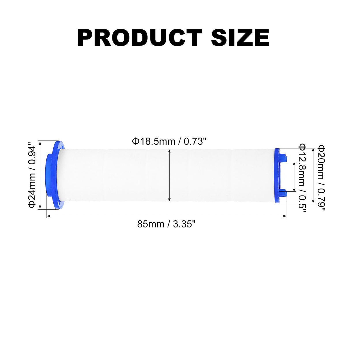 12 Pcs Shower Head Filter 3.3 Inch PP Cotton Filter Cartridge Replacement High (3.3 Inch)