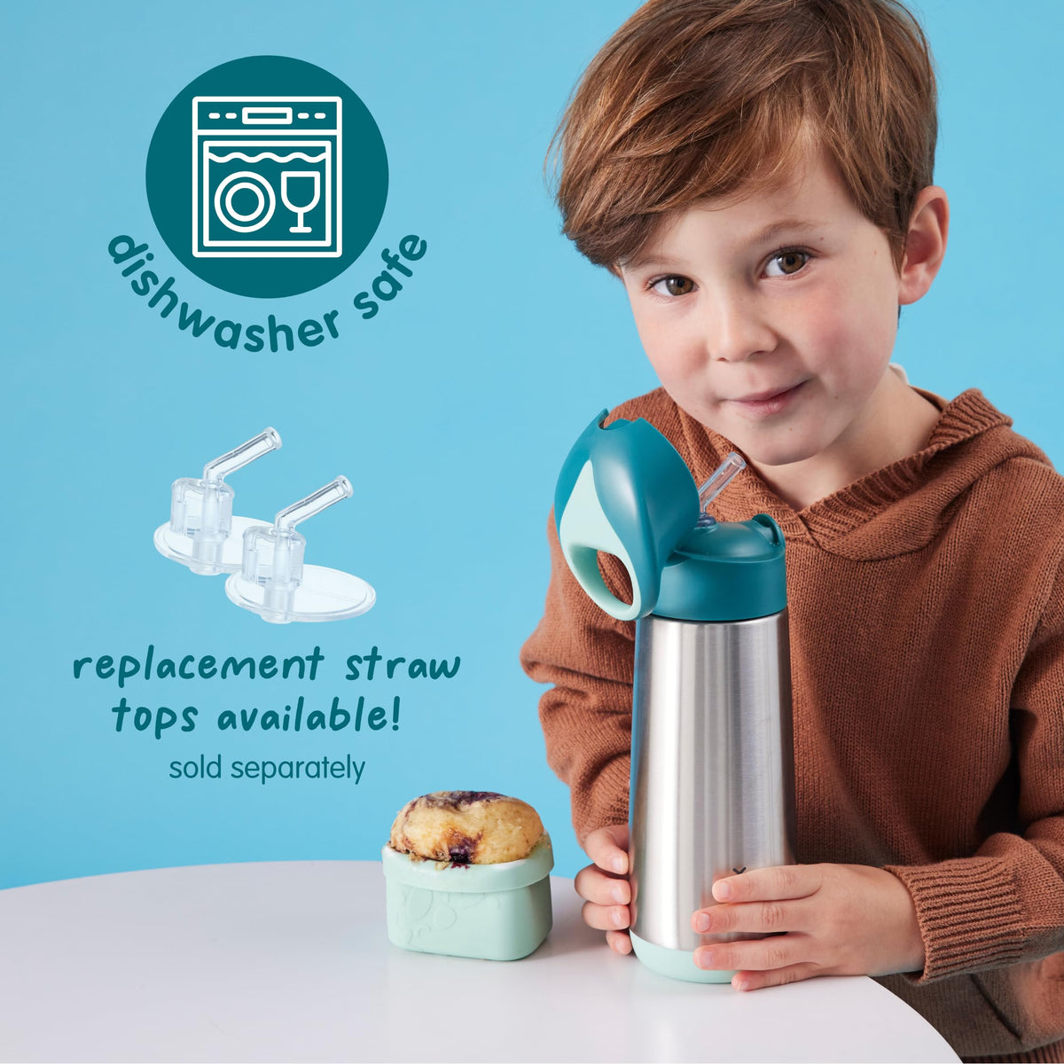 Insulated Water Bottle for Kids (Lemon Sherbet / 12 Ounces)