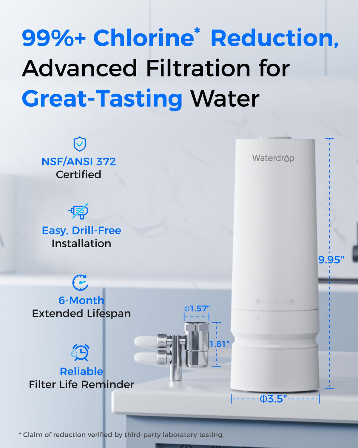 CTF 06 Water Filter for Sink Faucet with Filter Life Reminder (Plastic White)