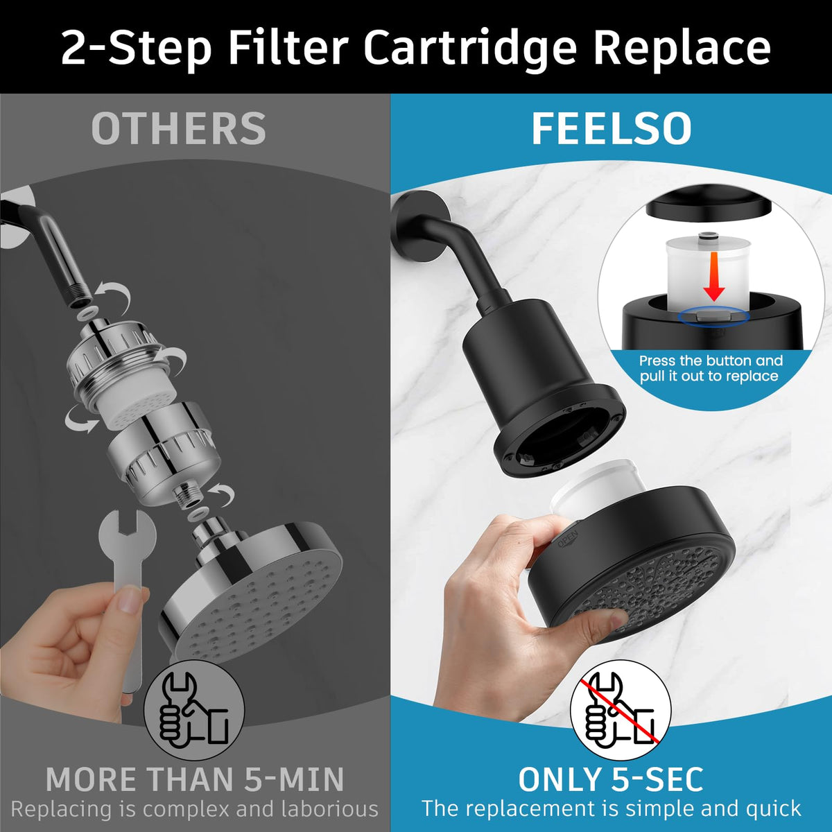 Filtered Shower Head (Black)