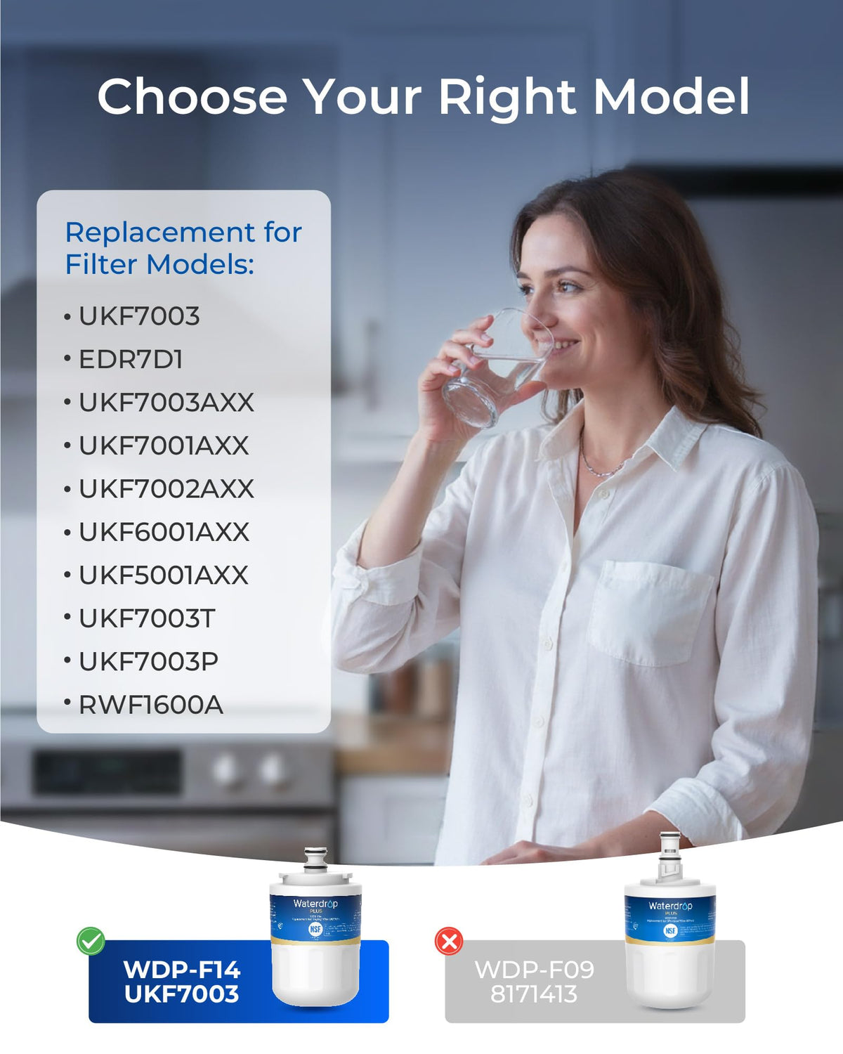 Plus UKF7003 NSF 401&53 Refrigerator Water Filter