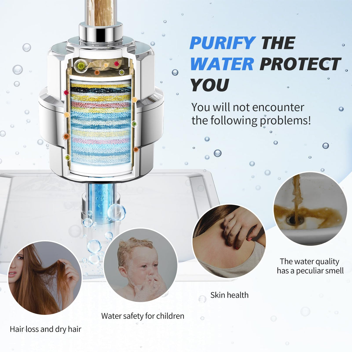 20 Stage Shower Filter Cartridges for Hard Water (White X 2 Cartridges)