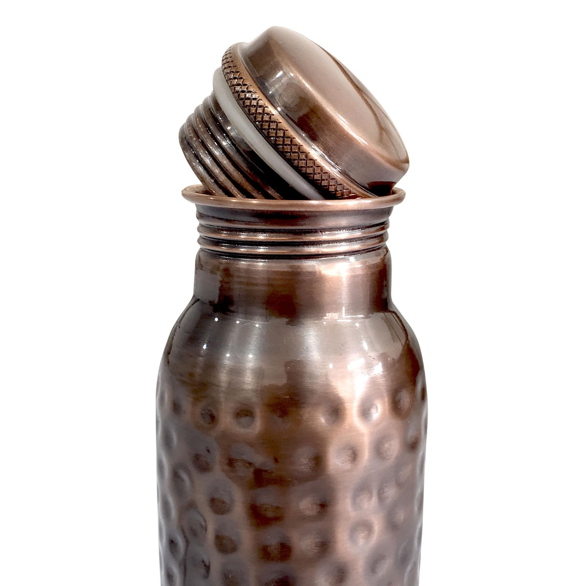Feather Printed Copper Water Bottle Leak Proof Ayurvedic Drinkware Copper Vessel for Sports (950 ml / Design 23)