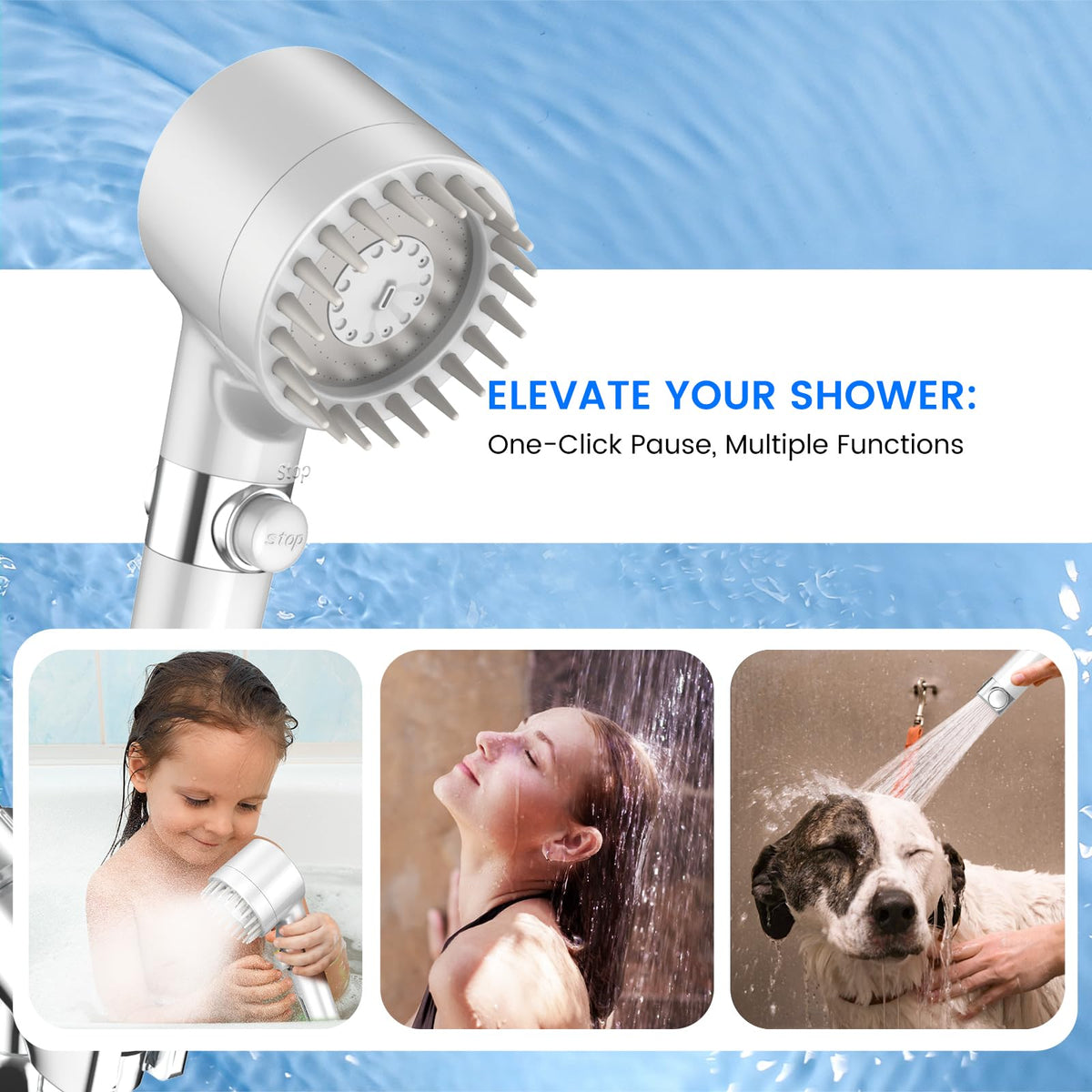 Filtered Shower Head with Handheld (Wihte)