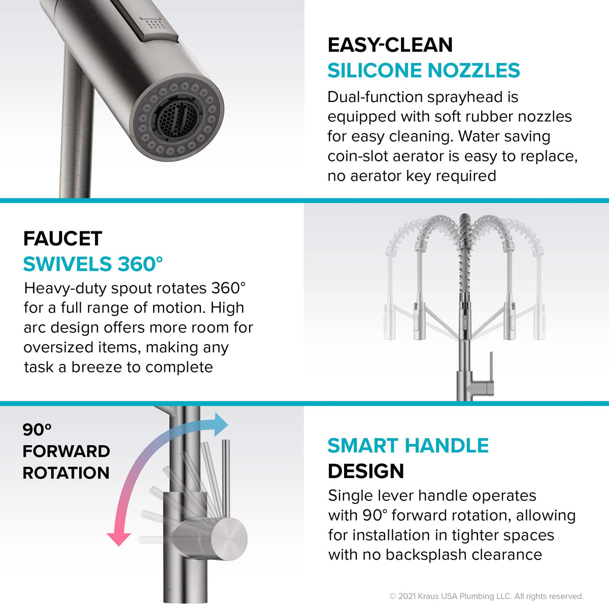 Oletto Commercial Style Single Handle Pull Down Kitchen Faucet with QuickDock Top Mount Installation Assembly in Spot Free Antique Champagne Bronze (Spot-Free Antique Champagne Bronze / Commercial Style Faucet)