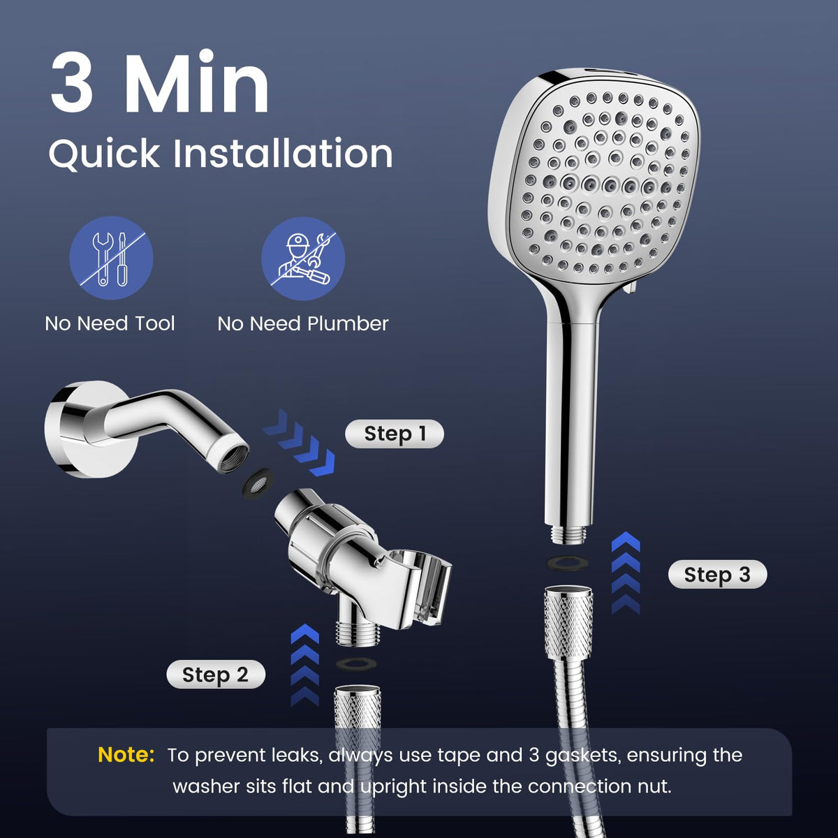 Filtered Shower Head with Handheld (Chrome)