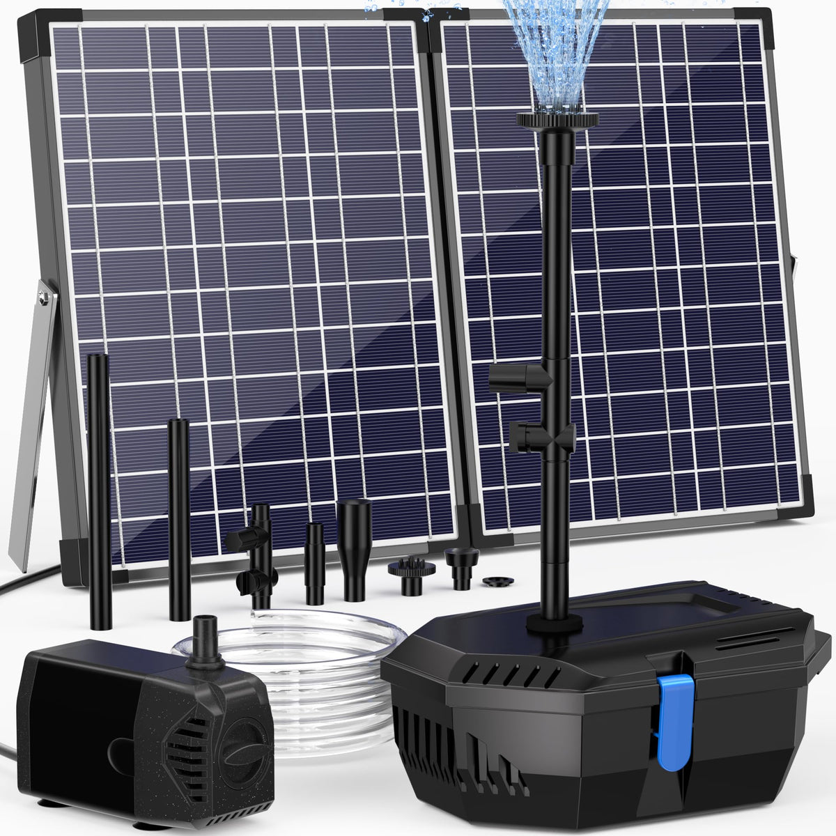 30W Solar Pond Pump with Pond Filter for Ponds up to 600 Gallons (30W)