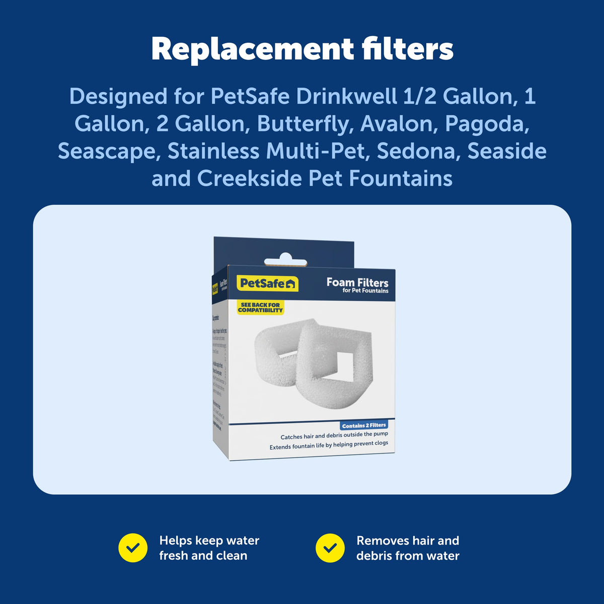 Drinkwell Replacement Foam Filters (0.05 lb - 2 Count)