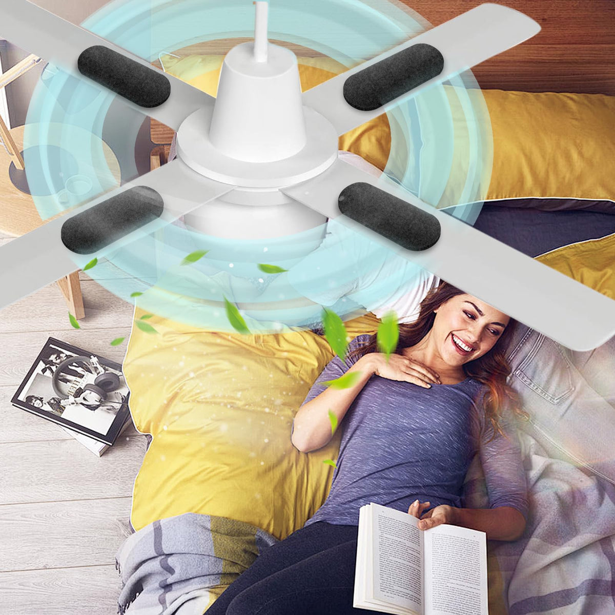 15 Pack Ceiling Fan Filters for Blades (15 Black)