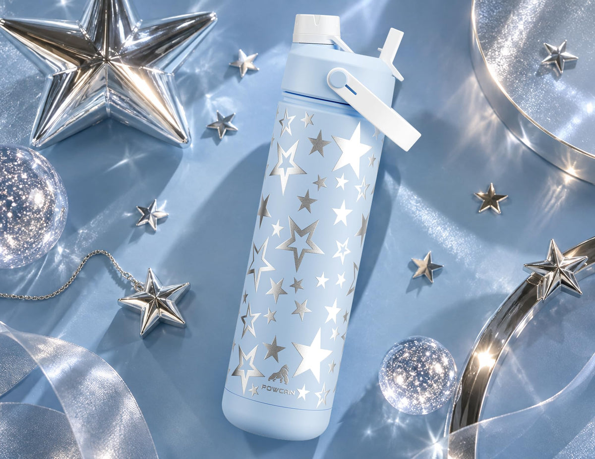 26 oz Insulated Water Bottle with 2 (Silver Sky / 26 Ounces)