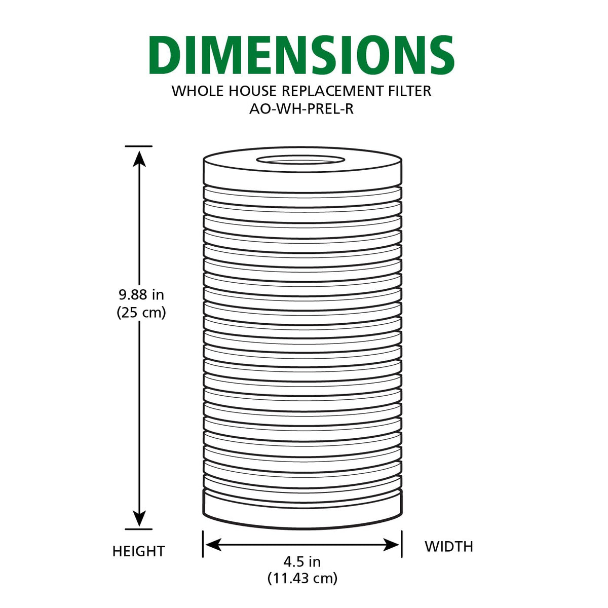 4.5"x10" 25 Micron Universal Sediment Filter (25-Micron Sediment)