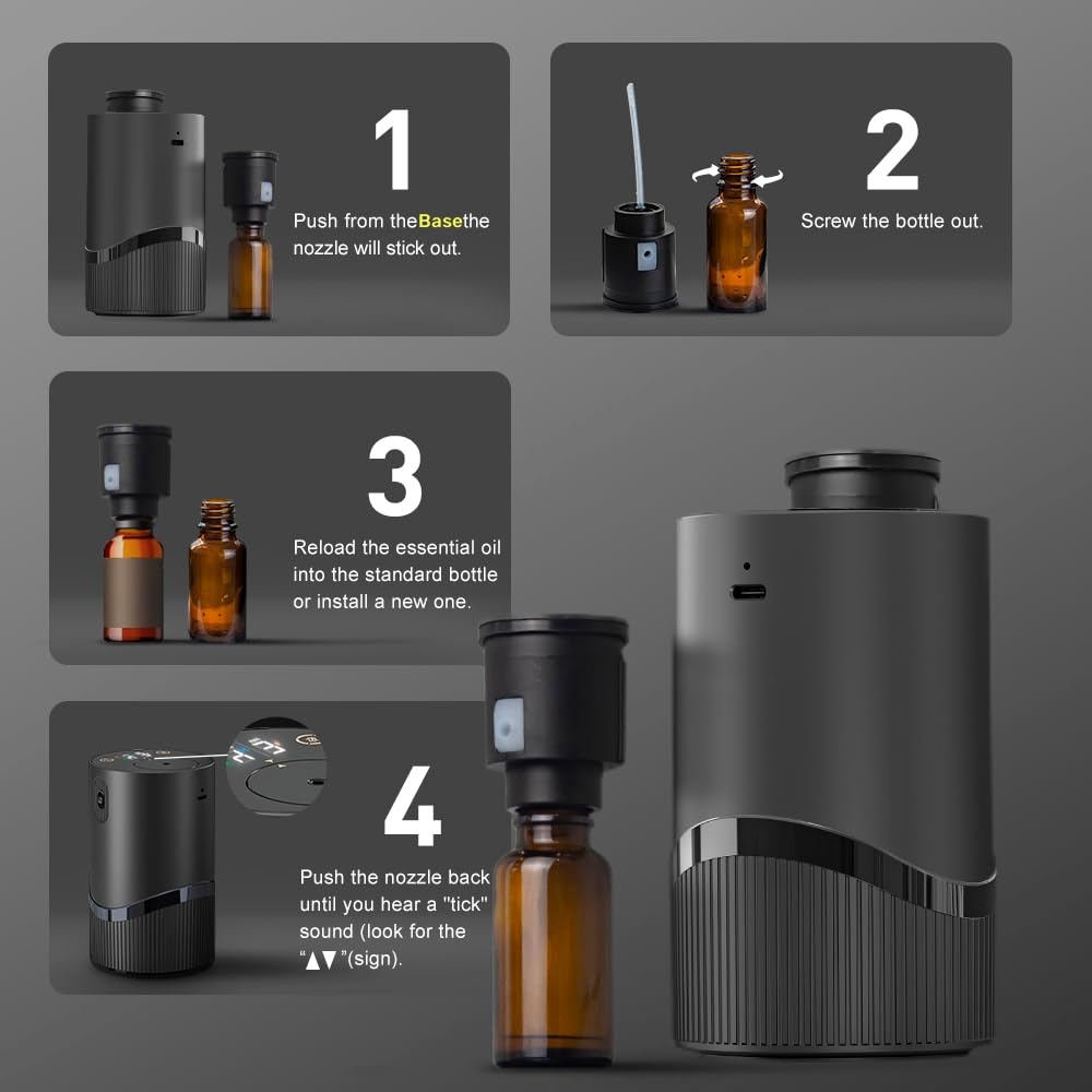 Waterless Essential Oil Diffuser (Black)