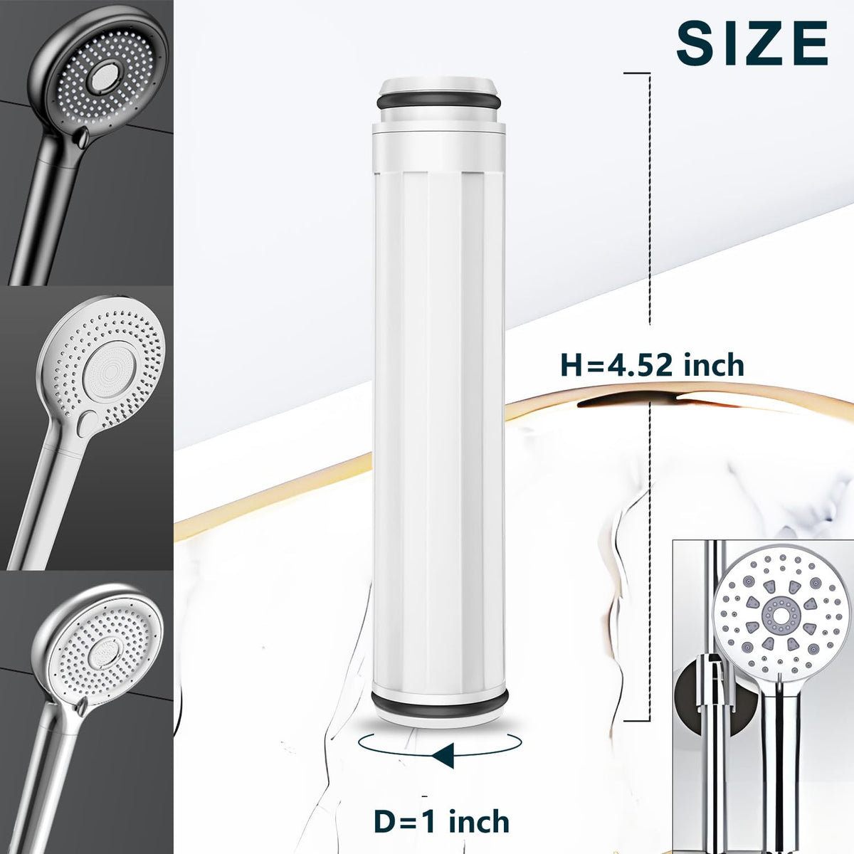 4 PACK Replacement Filter Replacement Shower Head Filter Cartridge Compatible with FEELSO Handheld Showerhead