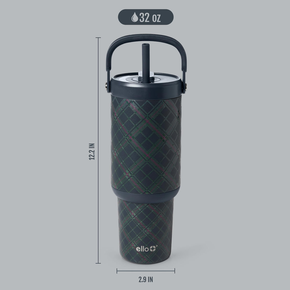 Oasis Go+ 32oz Insulated Stainless Steel Tumbler with Straw (32 Ounces / Heritage Plaid)