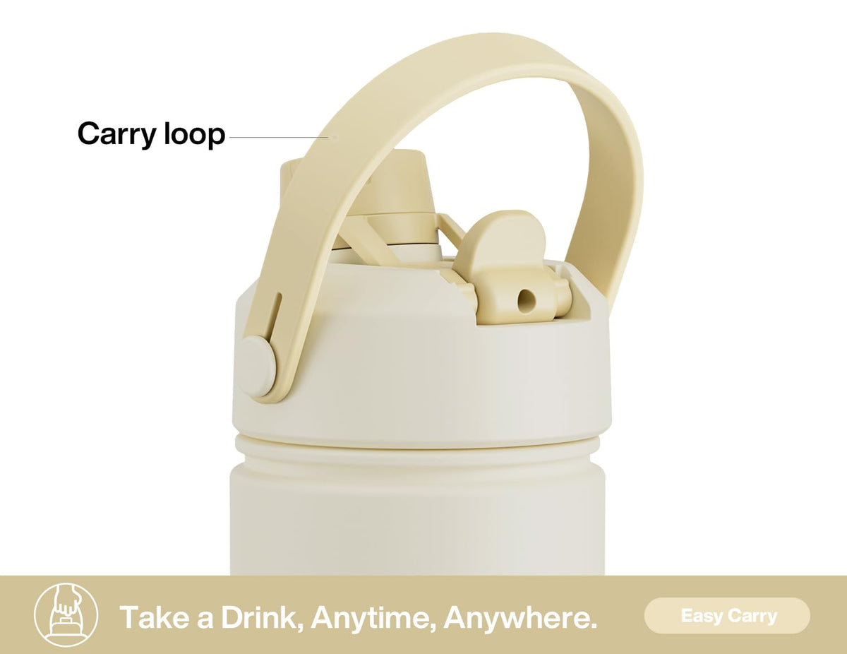 Insulated Water Bottle with 2 (Oat / 26 Ounces)