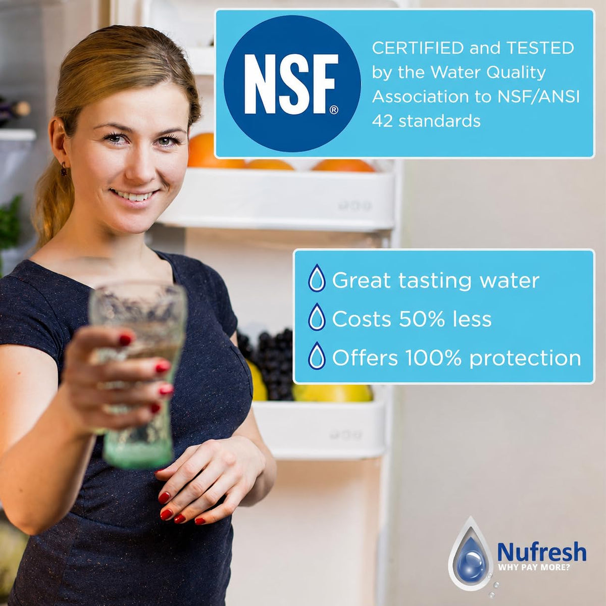 Refresh Refrigerator Water Filter Replacement (4 Count (Pack of 1))