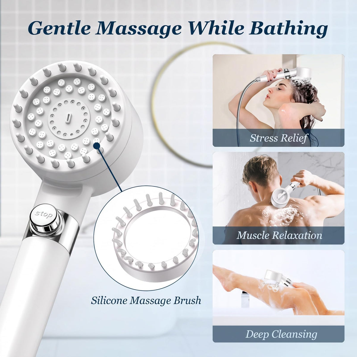 Filtered Shower Head with Handheld (White)