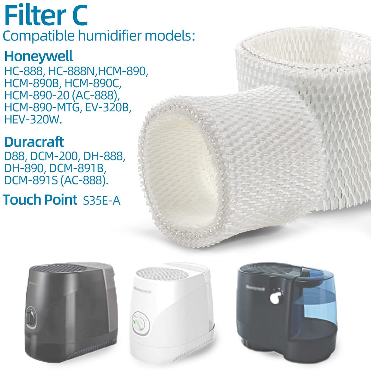 HC888 Humidifier Wicking Filter C Replacement for Honeywell HCM