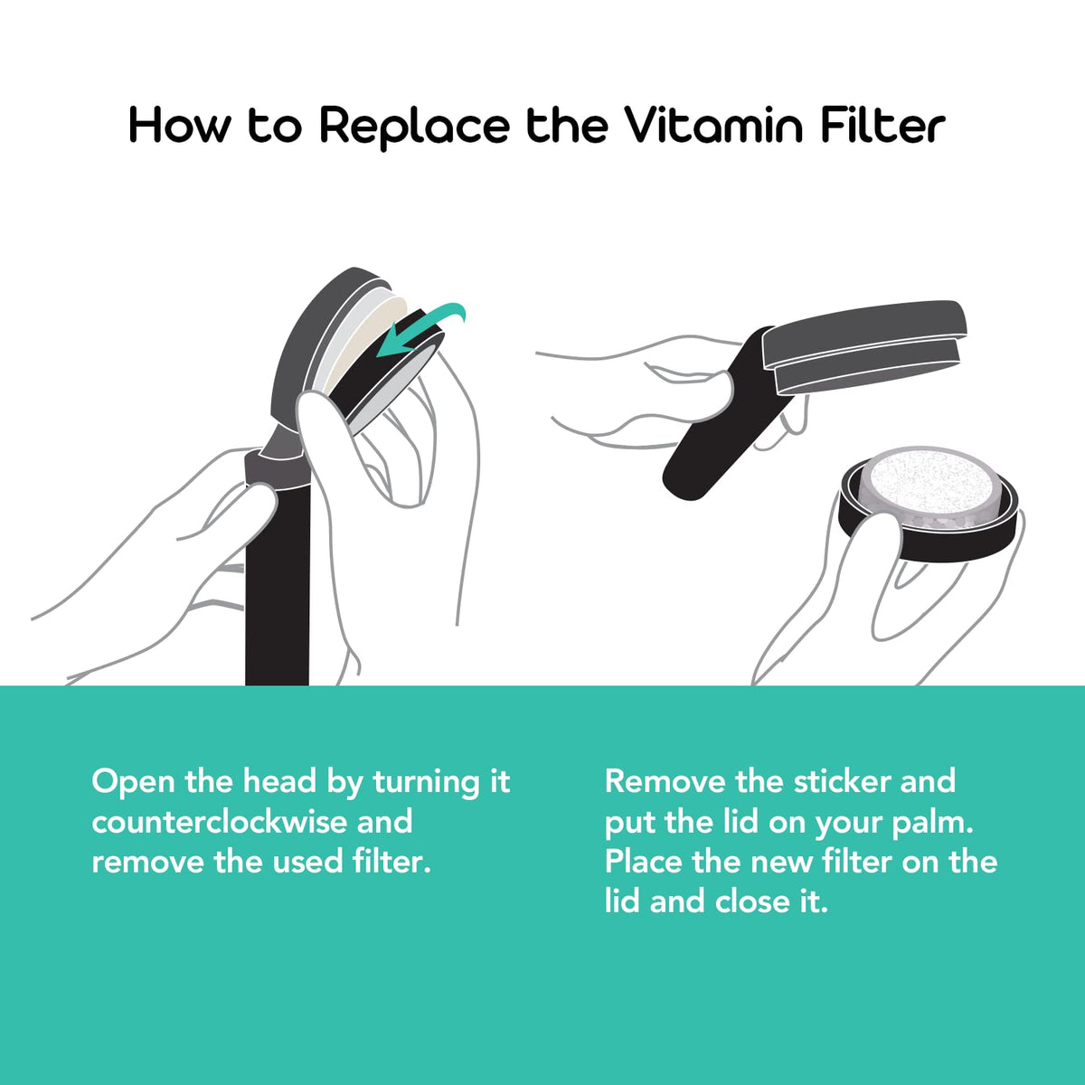 Vitamin C Filter for Barumi Pluo Handheld Showerhead (Unscented)
