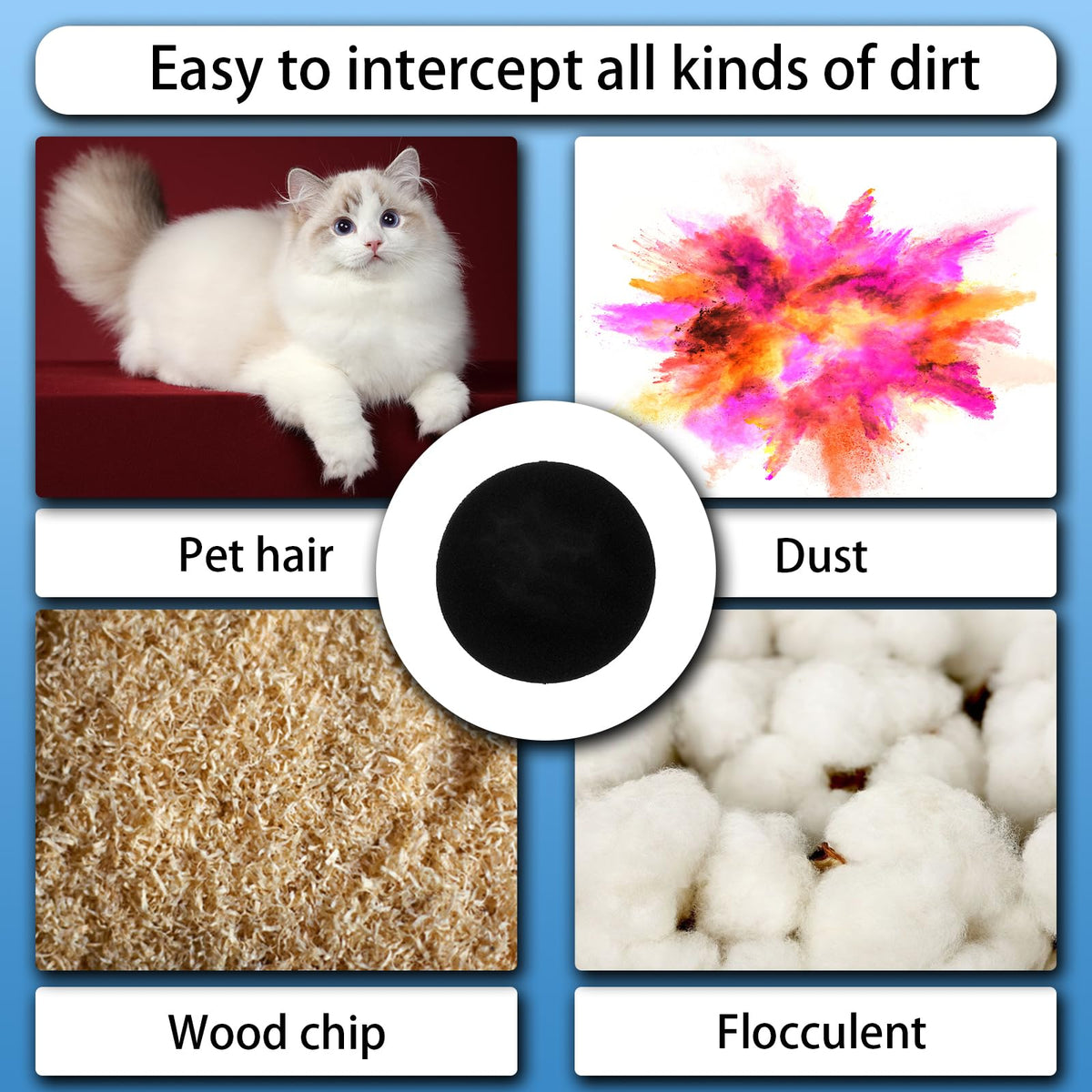 6 Pack Sponge Filter Compatible with Neabot & Neakasa P1 Pro Pet Grooming Kit & Vacuum